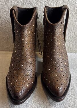 Cuadra Ladies Crystalized Maple Brown Western Booties Size 7 84228